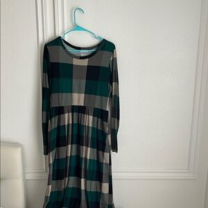 Plaid Long Sleeve Dress